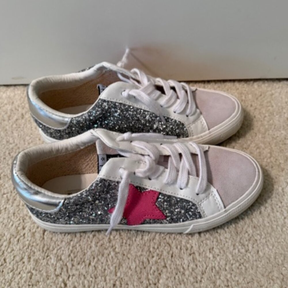 Vintage Havana Silver Glitter Pink Star Sneakers Size 5.5
